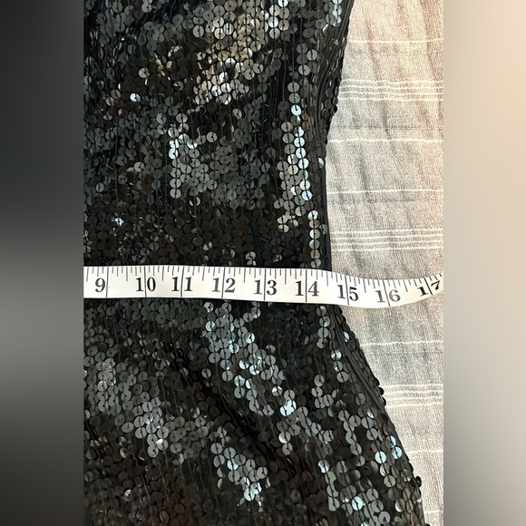 Vintage St Martin Jeanette Black Sequin Cocktail Dress Y2K Mob Wife Glam Size 8 - Picture 10 of 11